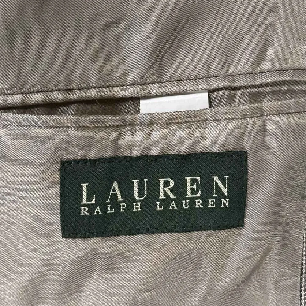 Ralph Lauren Mens Blazer 42L Beige Silk Wool 2 Button Sport Coat Jacket Lined